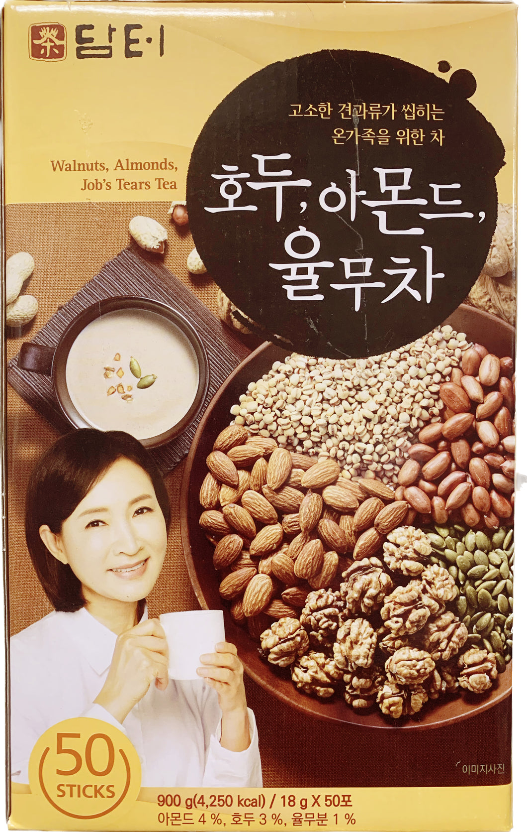 Damtuh Korean Walnut Almond Adlay (Job's Tear) Powder Meal 18g x 50T - Bột Ngũ Cốc Hàn Quốc